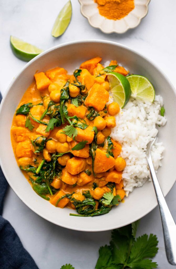 Sweet potato curry with chickpea